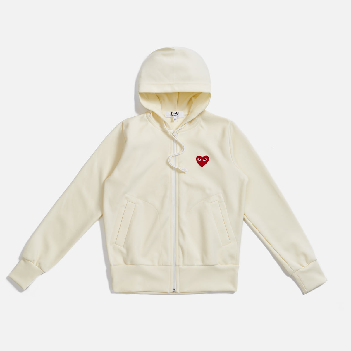 Comme des Garçons WMNS Play Zip Hoodie- Ivory