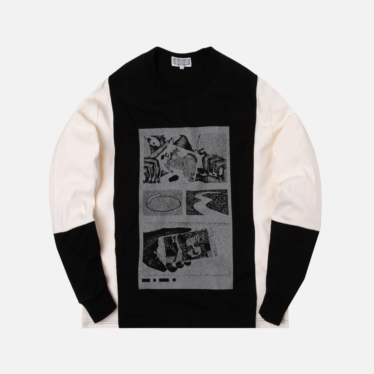 Cav Empt Silver Card L/S Tee - Black / White
