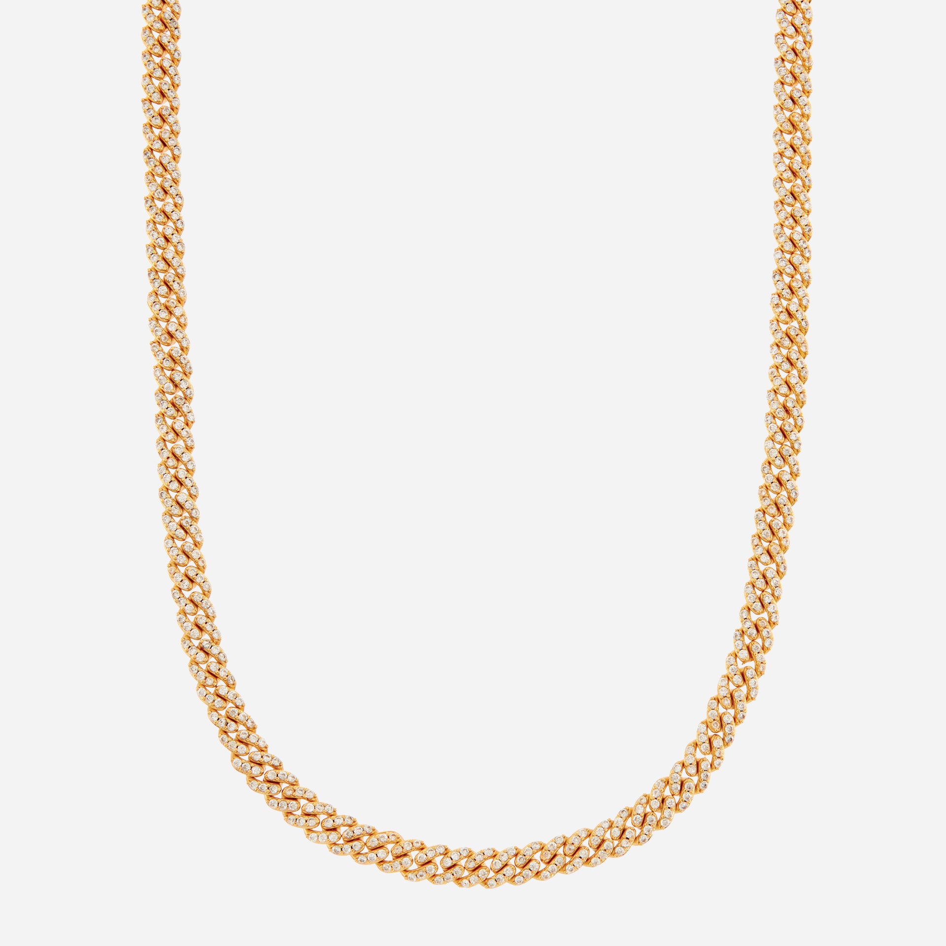 Crystal Haze Micro Mexican Chain Clear - Gold