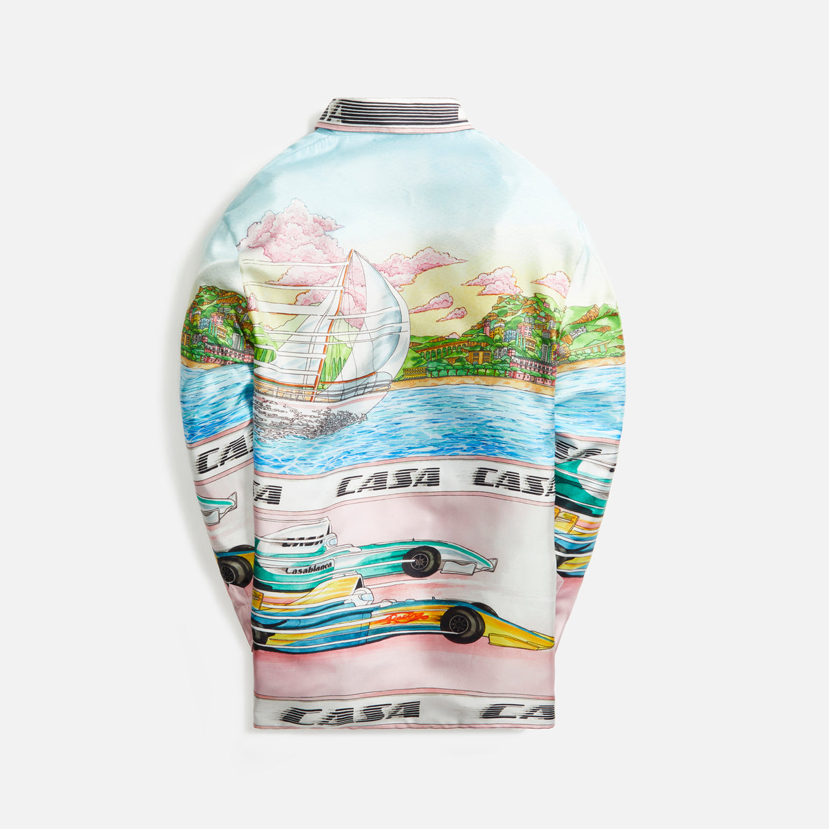 Casablanca Printed Silk Twill Shirt The Art of Racing - Multicolor