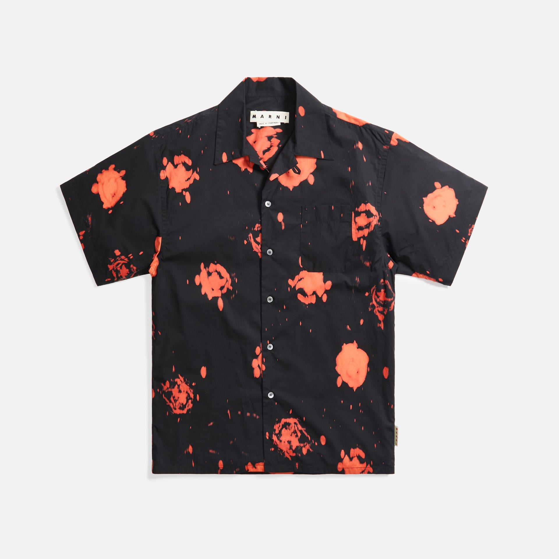 Marni Faded Roses Poplin Shirt - Black