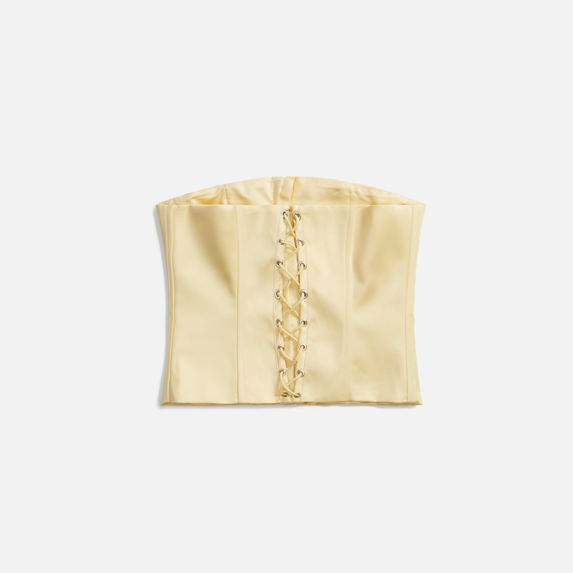 GUIZIO Satin Corset - Pale Yellow