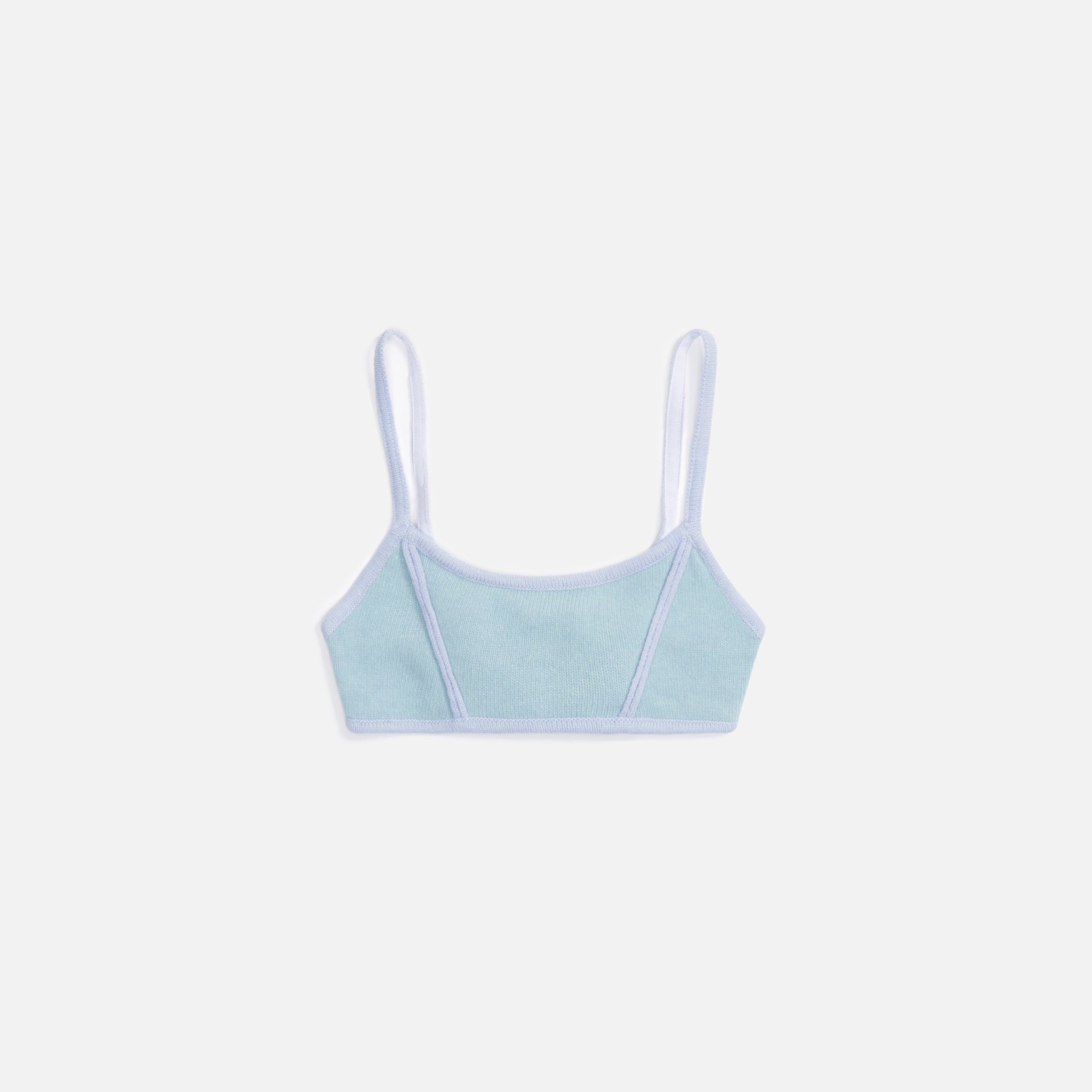 GUIZIO Knit Exposed Seam Bra - Dusty Aqua