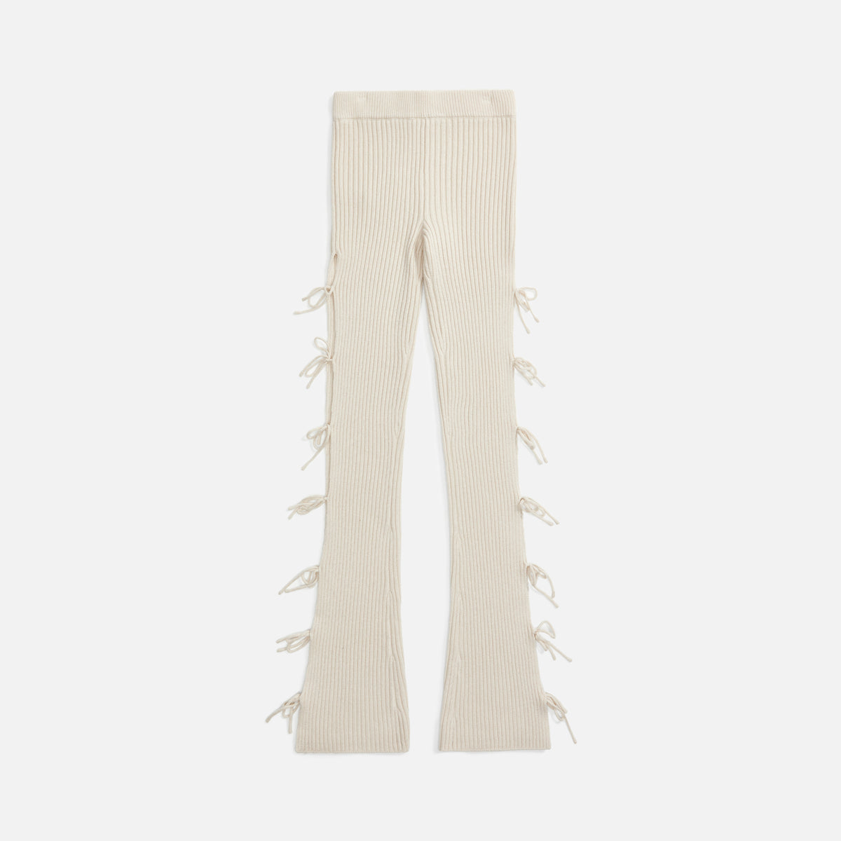 Danielle Guizio Rib Knit Tie Pant - Cream