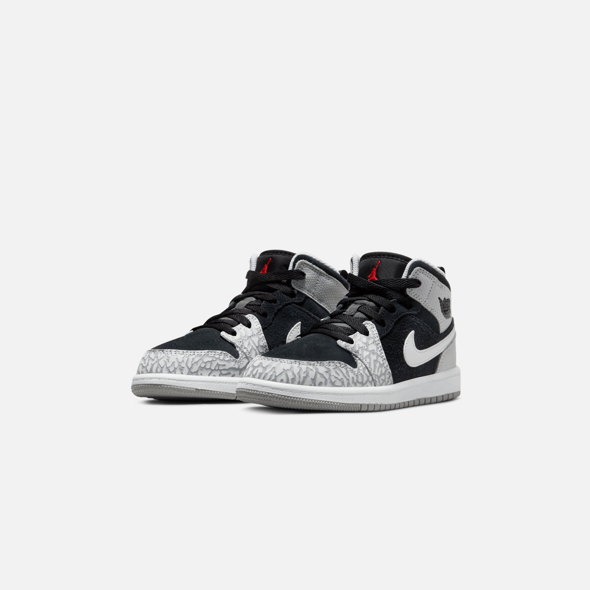 Nike Air Jordan 1 Mid SE - Black / University Red / White / Light Smoke