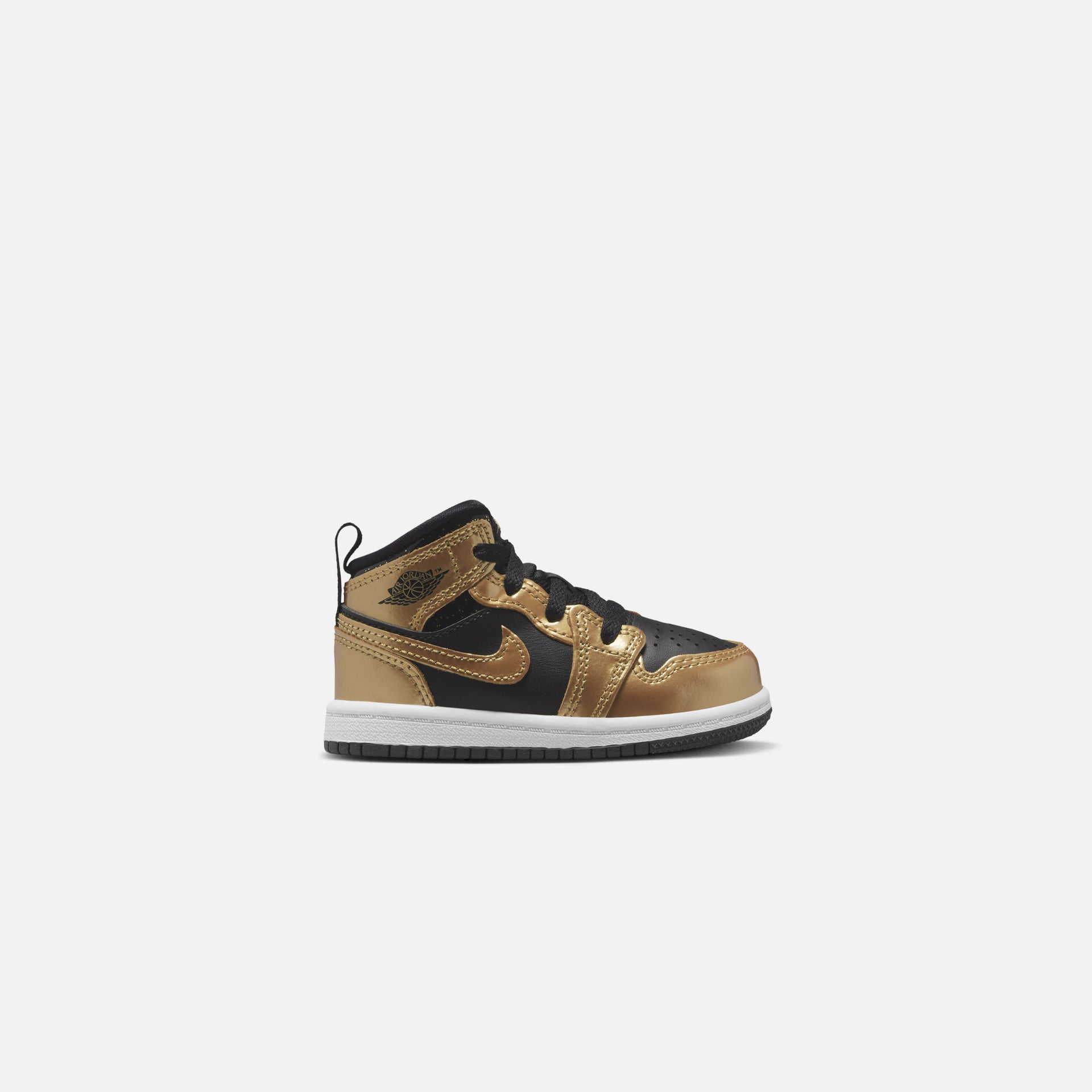 Nike Air Jordan Toddler 1 Mid SE - Black / Metallic Gold / White