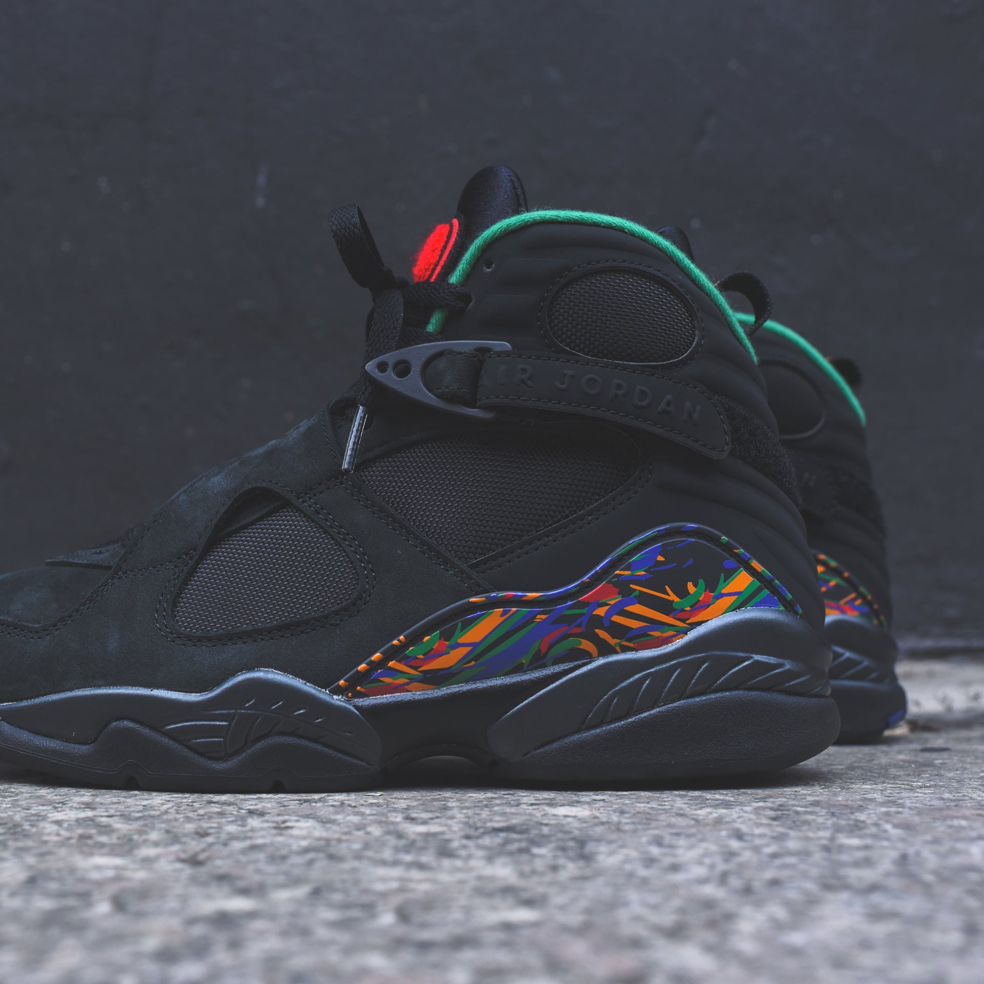 Nike GS Air Jordan 8 Retro - Black / Light Concord / Aloe Verde