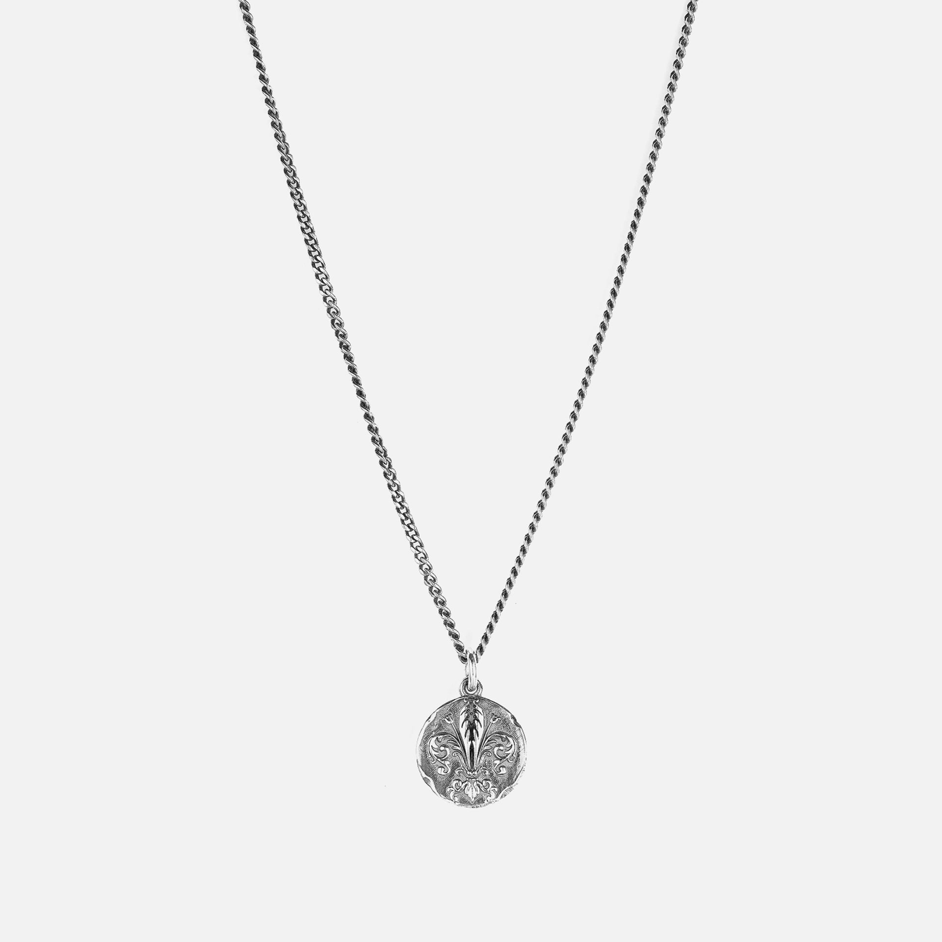 Emanuele Bicocchi Small Lily Coin Pendant Necklace - Silver