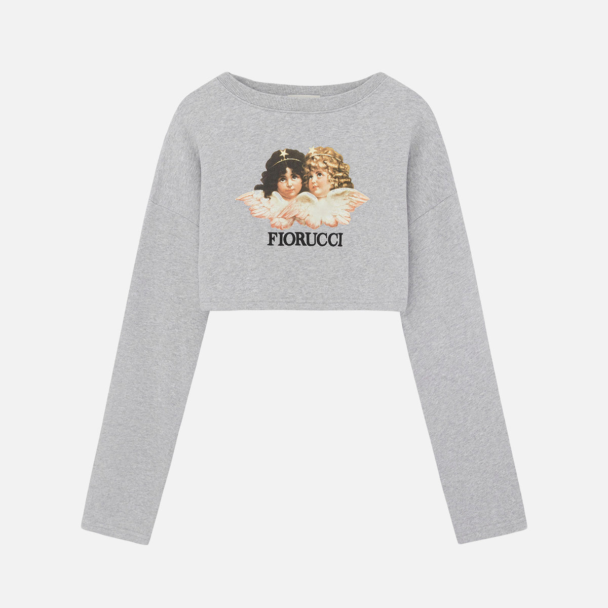 Fiorucci Vintage Angels Cropped Sweatshirt - Grey