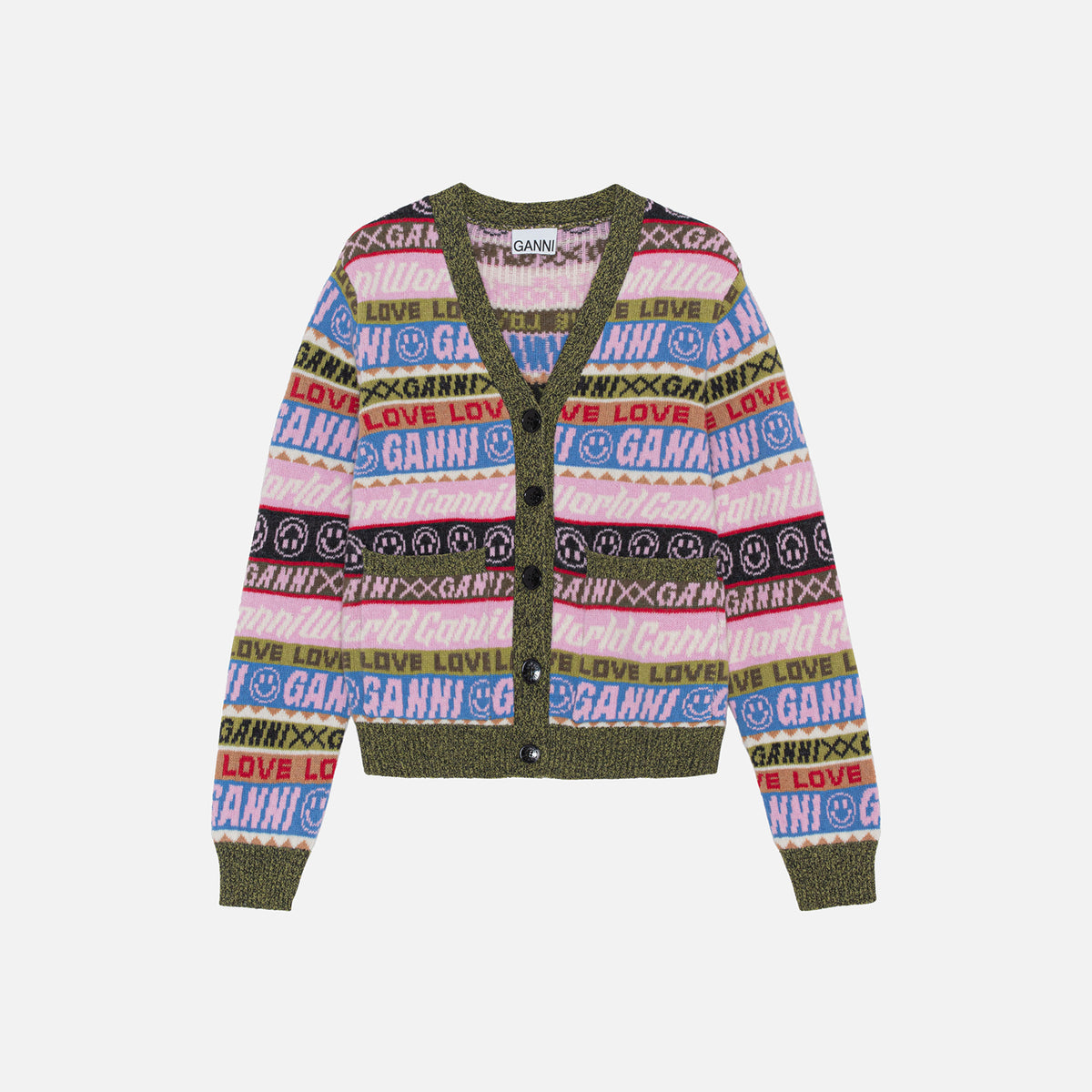 Ganni Graphic Cardigan - Multicolor