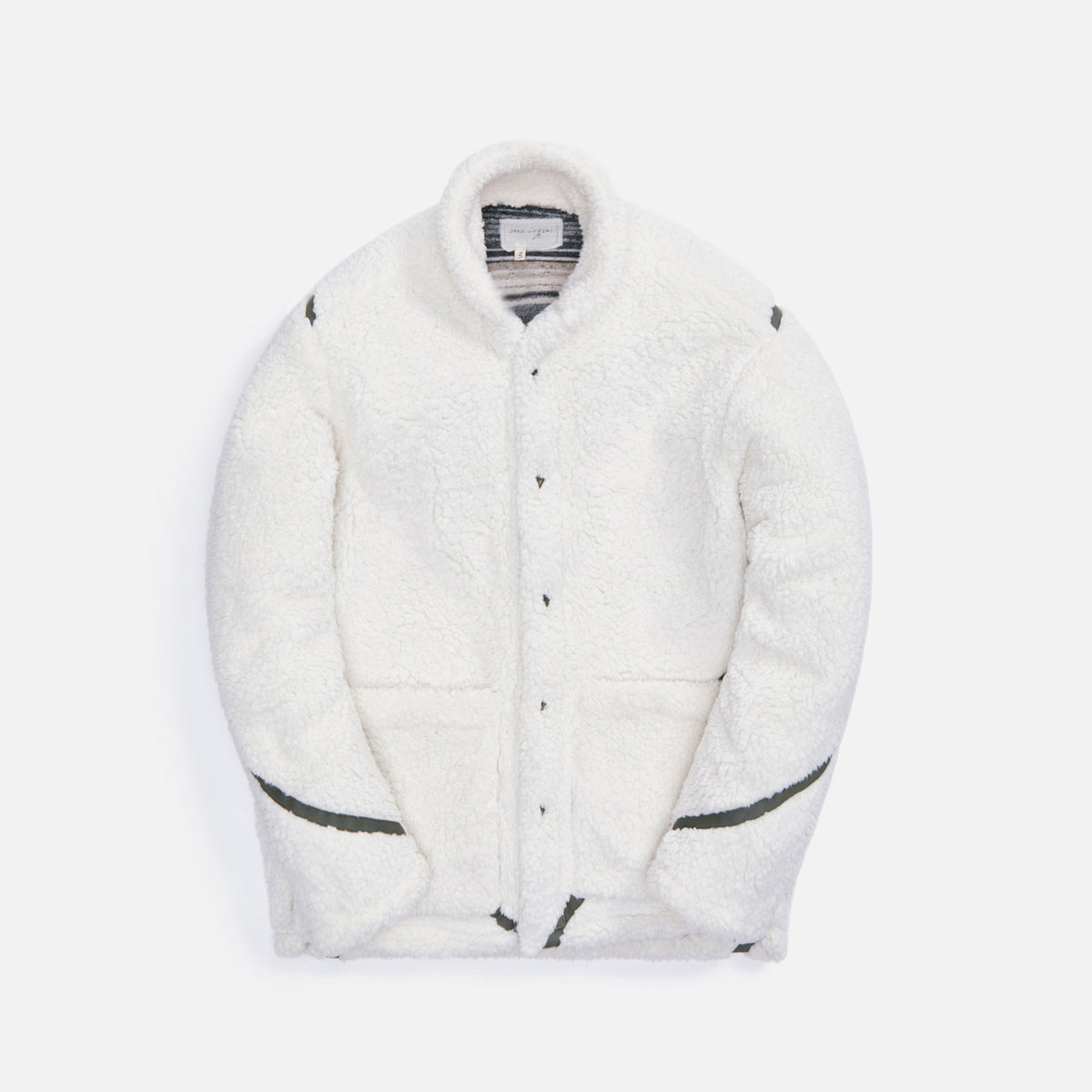 Greg Lauren Sherpa Shawl Collar - Cream
