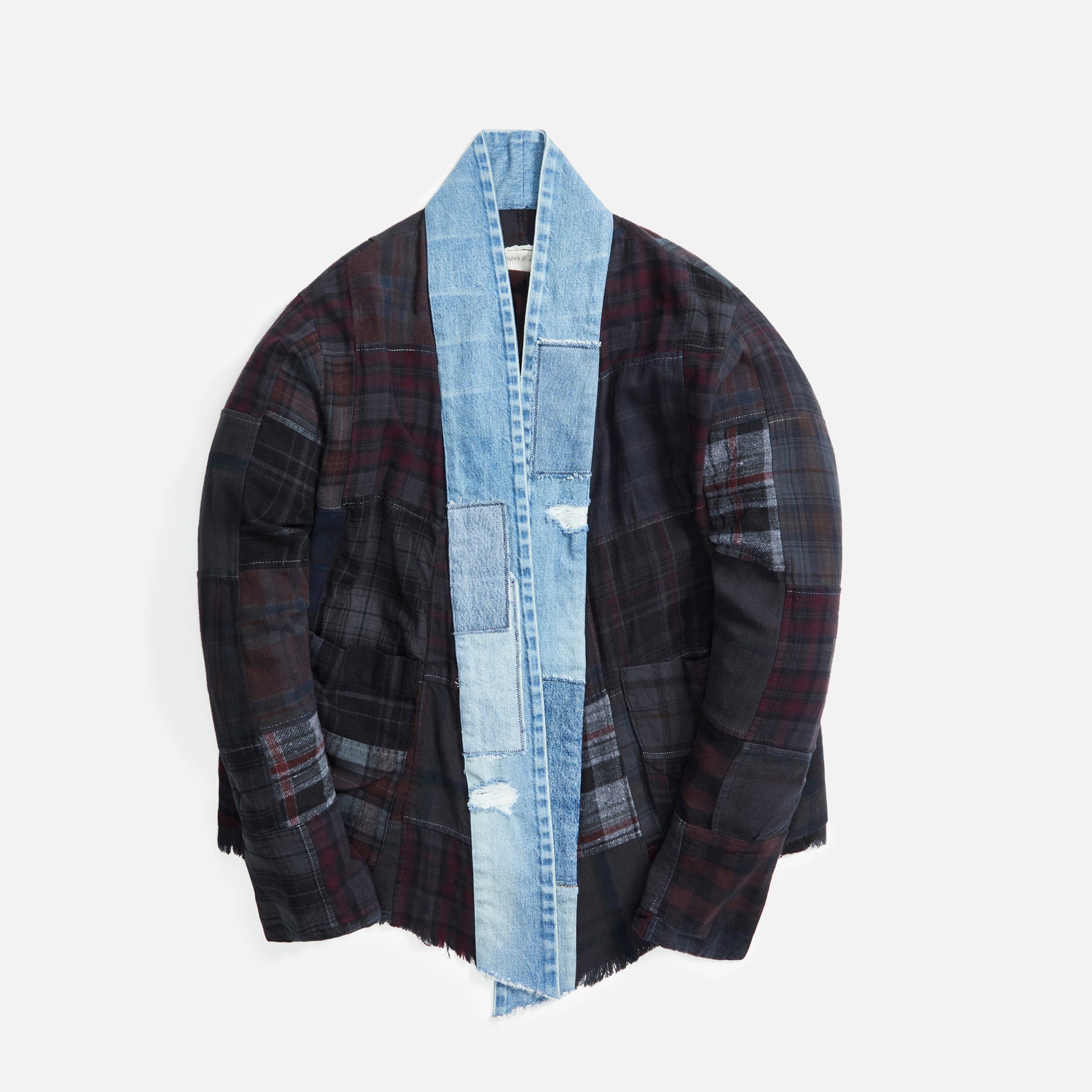 Greg Lauren Overdyed Plaid Scrapwork GL1 - Black