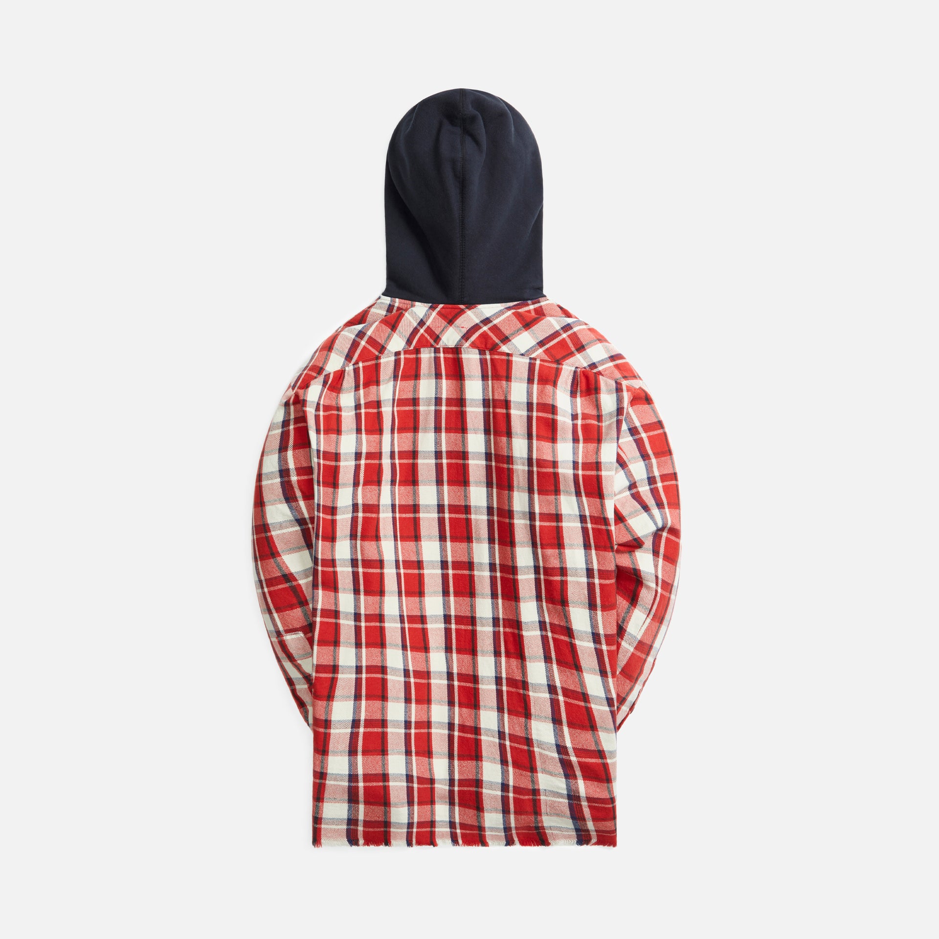 Greg Lauren Cherry Hoodie Front Boxy - Red Plaid
