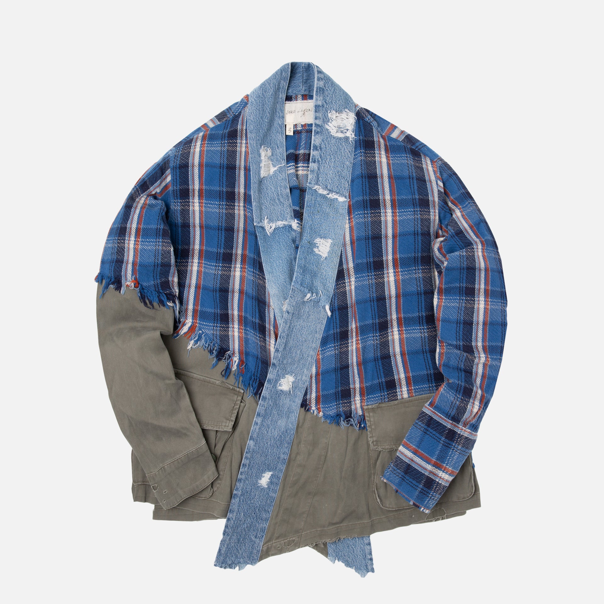 Greg Lauren 50/50 Plaid GL1 - Blue / Army