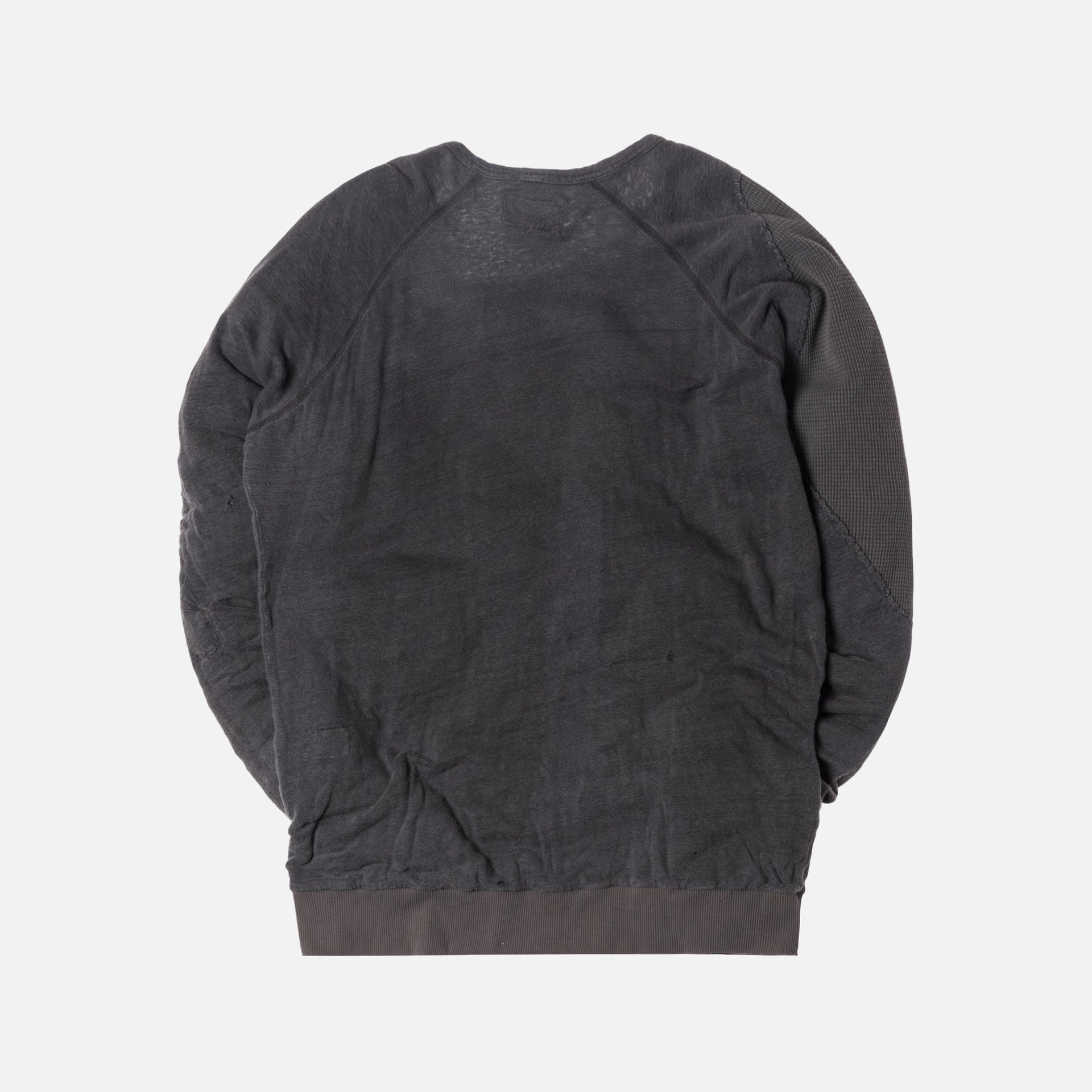 Greg Lauren Raglan Pullover with Pouch - Charcoal