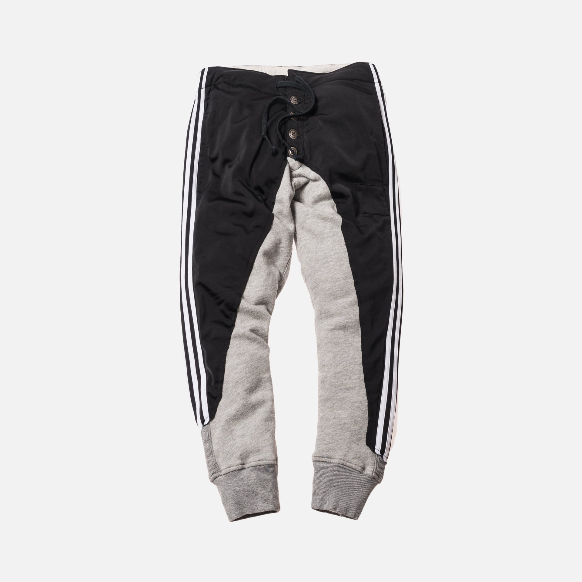 Greg Lauren Black Track Fleece Slim Lounge Pant - Navy / Grey