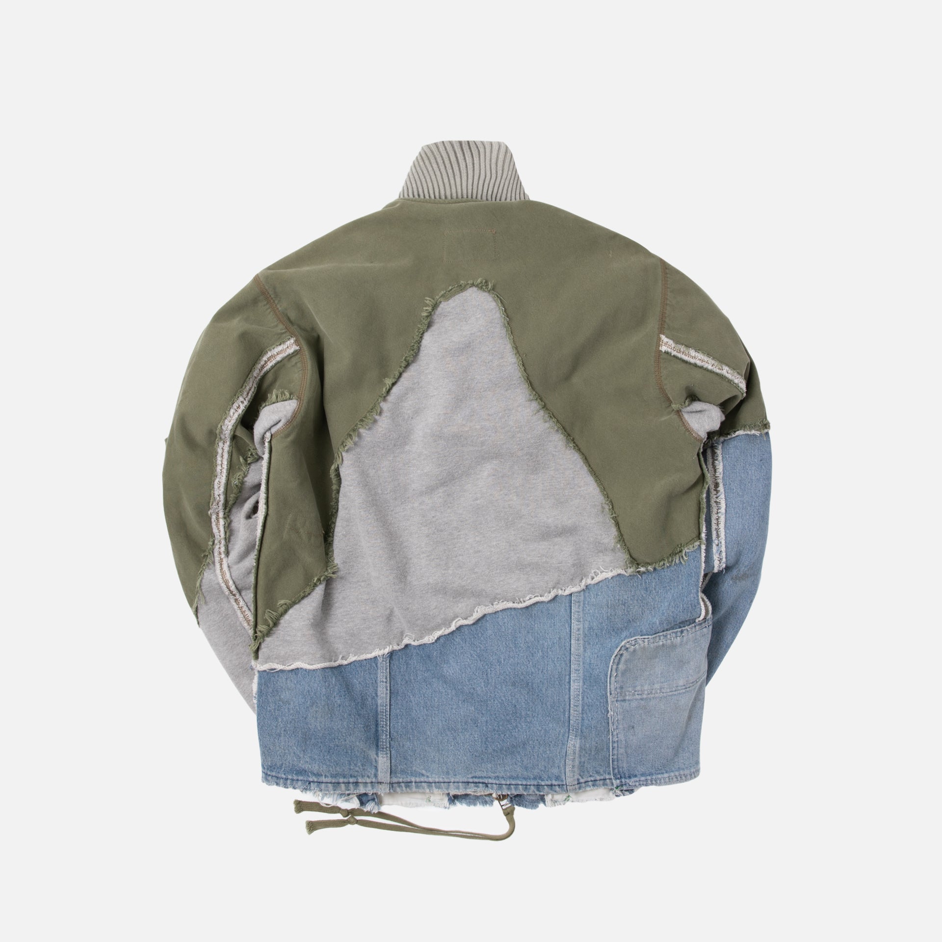 Greg Lauren 50/50 Hi-Tech Zip Jacket - Denim / Army Green