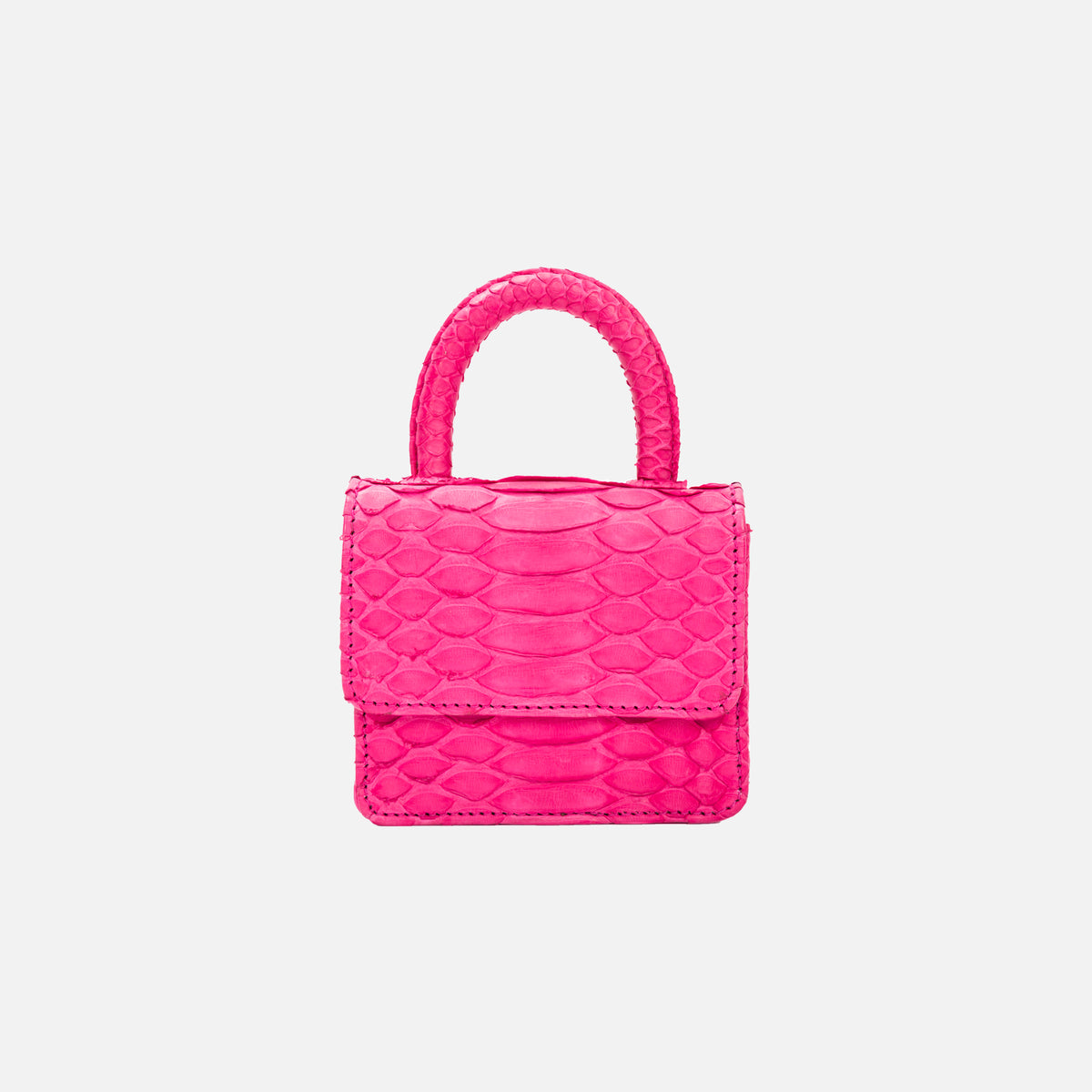 Gelareh Mizrahi Mico Mini Python Top Handle Bag - Hot Pink