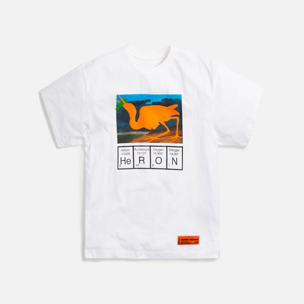 Heron Preston Reg Cutout Tee - White / Orange