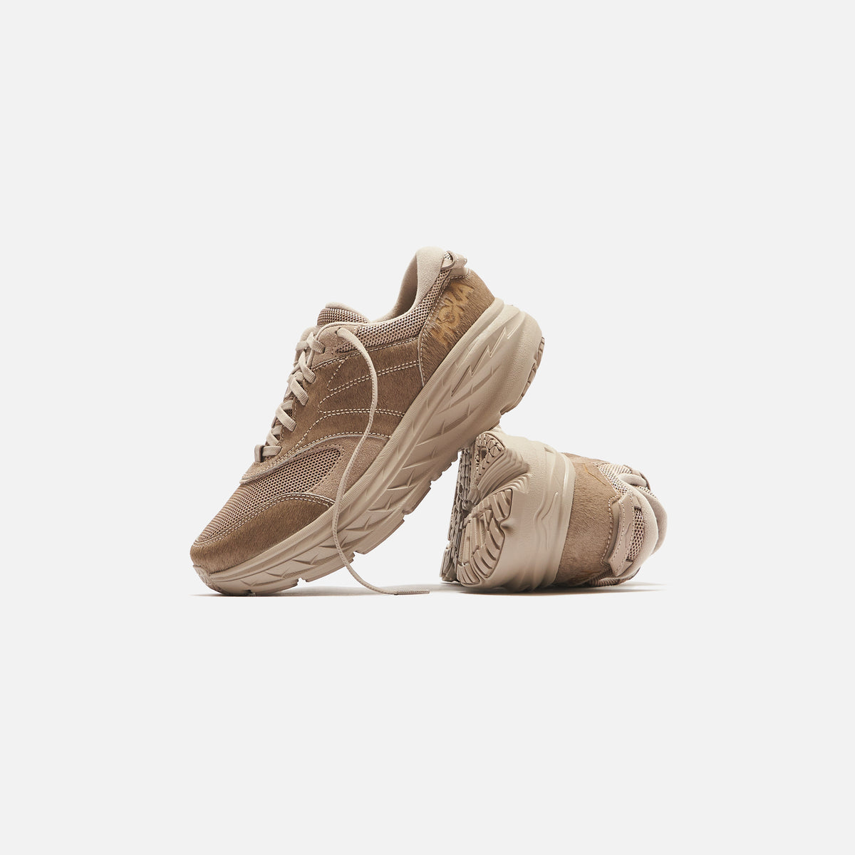 Hoka x EG Bondi L Cow Hair - Simply Taupe