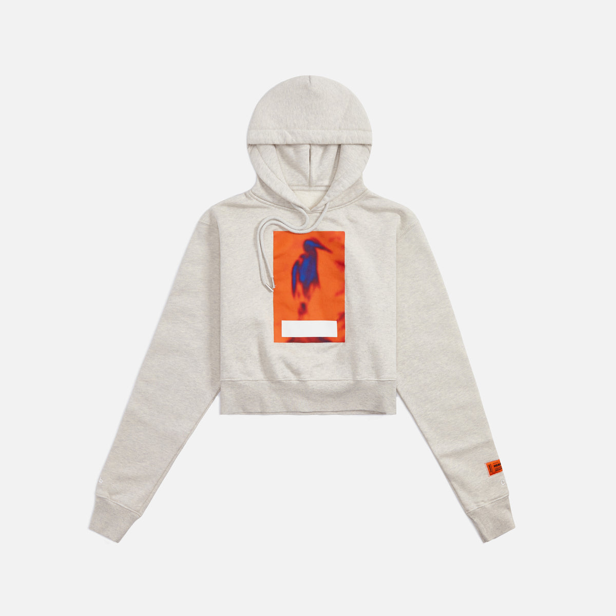 Heron Preston Crop Censored Hoodie - Grey