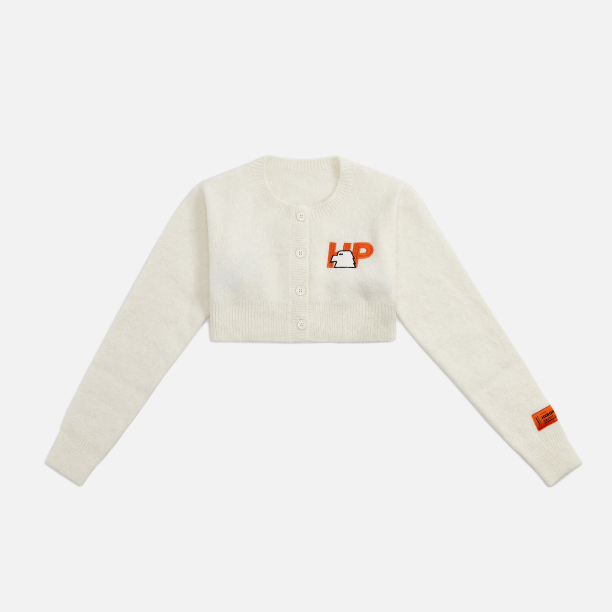 Heron Preston Mohair HP Eagle Cardigan - Cream