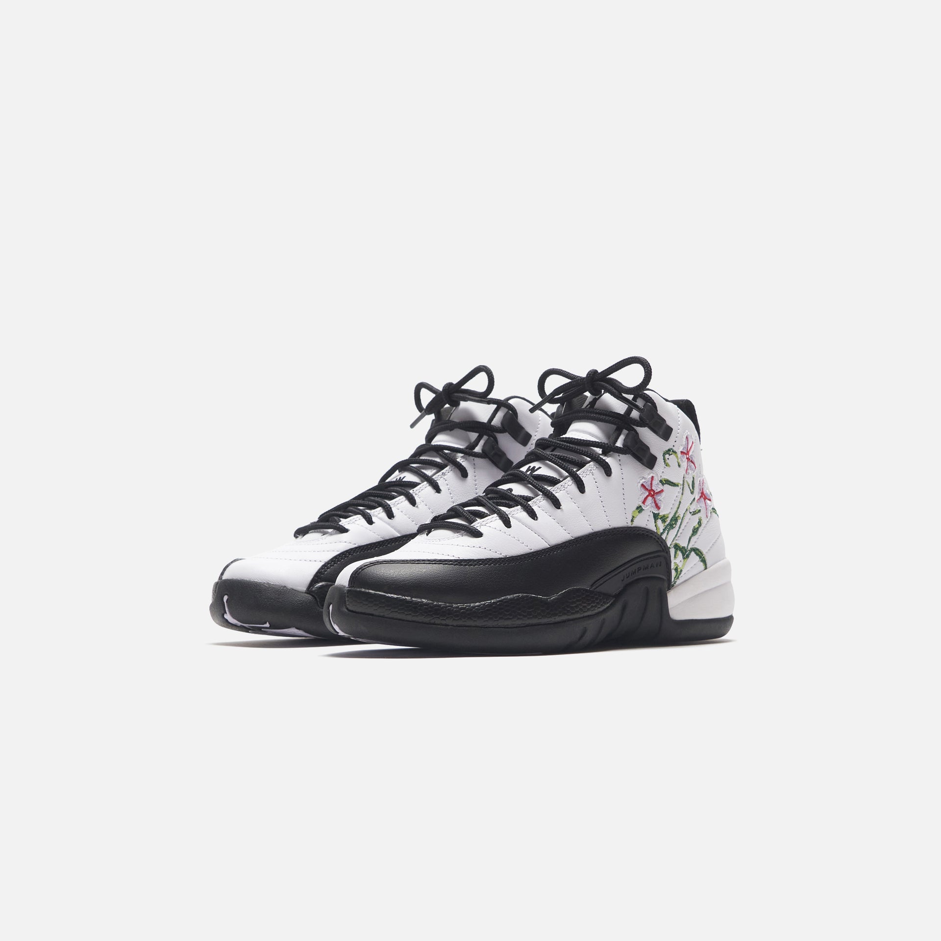 Nike Grade School Air Jordan 12 Retro - White / Black / Vivid Green / Lavender Mist / Team Green