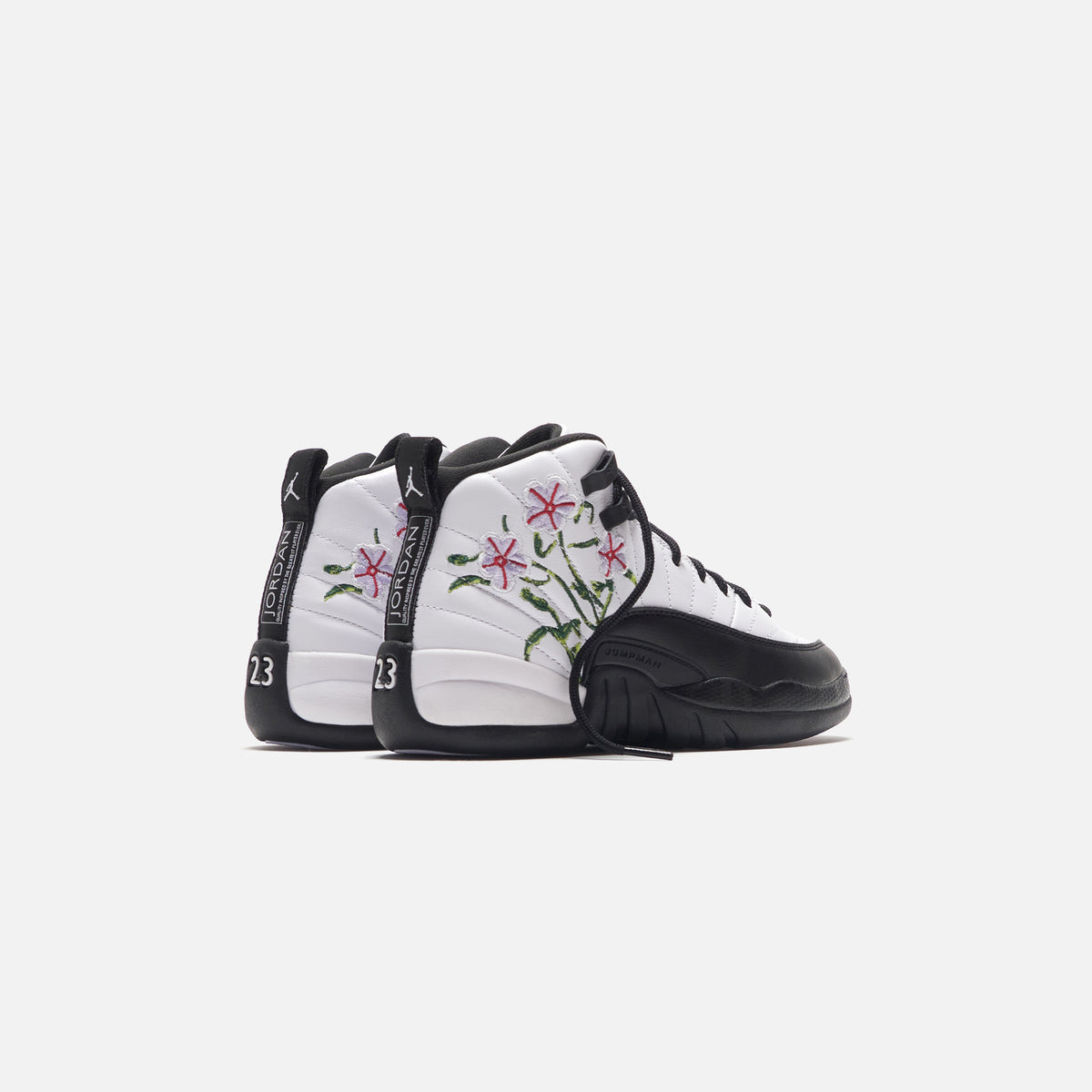 Nike Grade School Air Jordan 12 Retro - White / Black / Vivid Green / Lavender Mist / Team Green