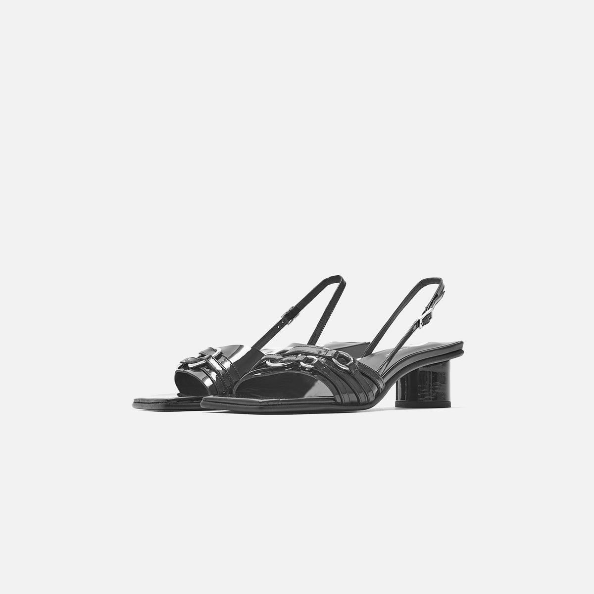 Justine Clenquet Patent Sandals - Drew Black
