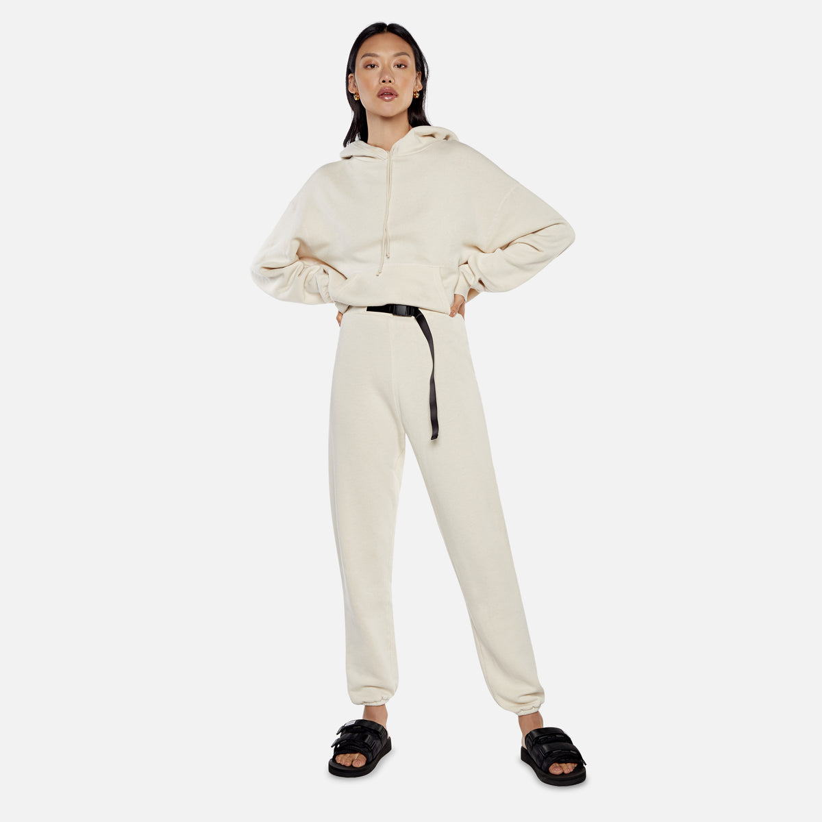 John Elliott Belted Vintage Fleece Sweatpants - Cloud