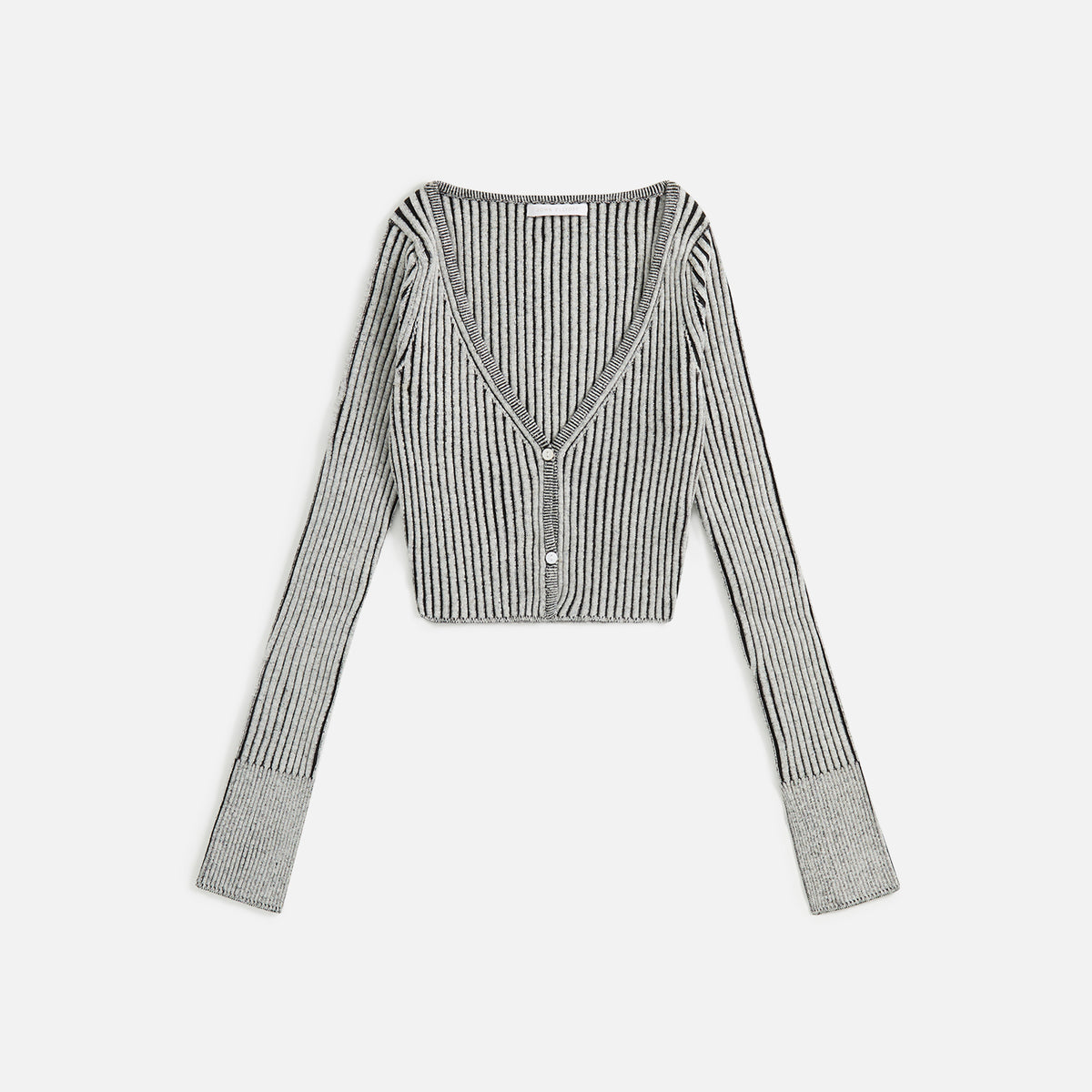 John Elliott Silk Cotton Rib Cardigan - Charcoal