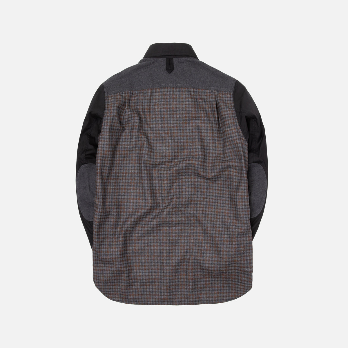 Junya Watanabe Man Cotton Broad Wool Flannel Check Shirt - Black