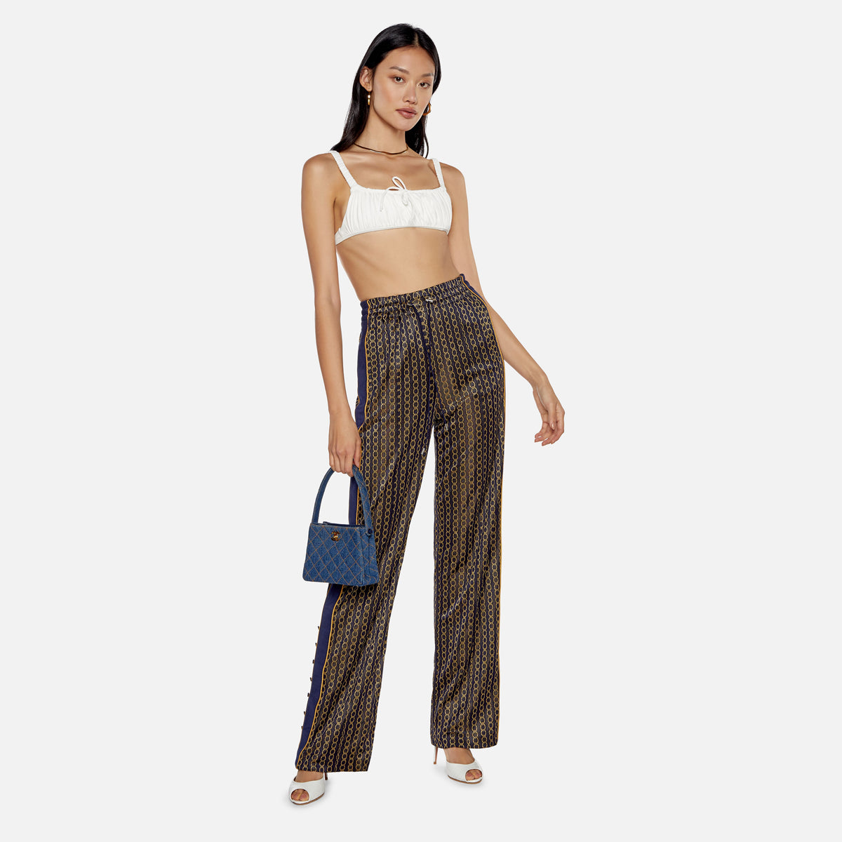 Jonathan Simkhai Chain Jacquard Track Pant - Midnight Combo