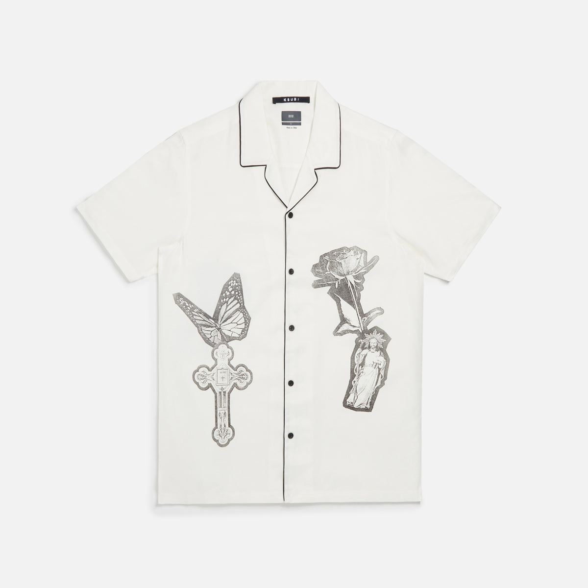 Ksubi Kut Out Resort Short Sleeve Shirt - White