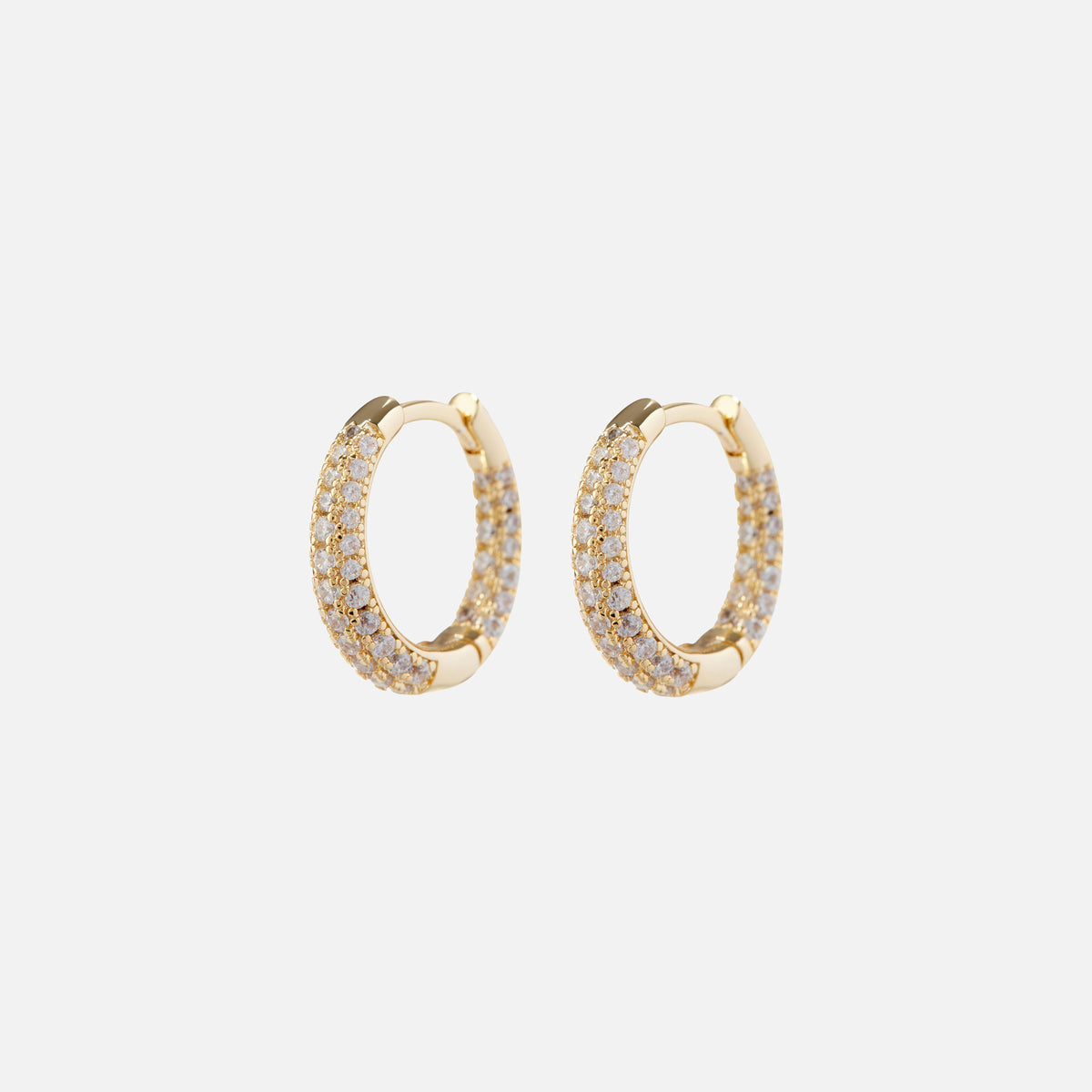 Luv AJ Pave Amelie Hoops - Gold