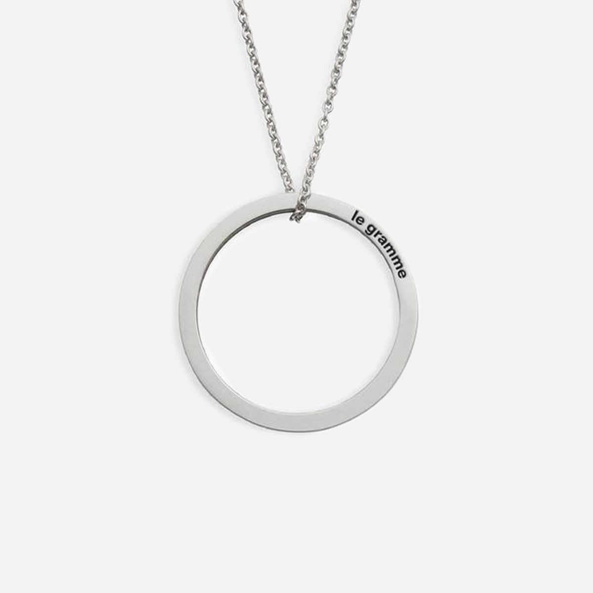 Le Gramme 2.1g Round Pendant with Chain - Silver
