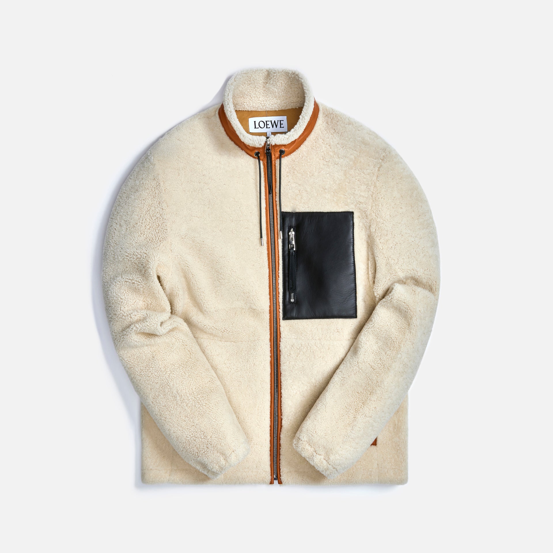 Loewe Shearling Jacket - Soft White / Tan