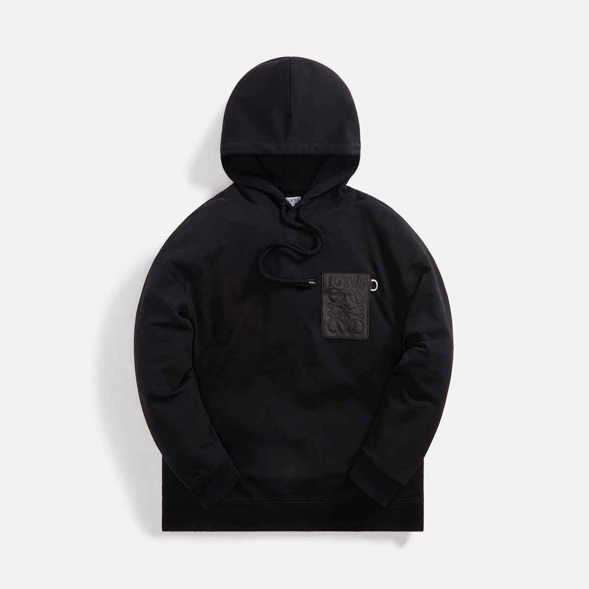 Loewe Anagram Leather Patch Hoodie - Black