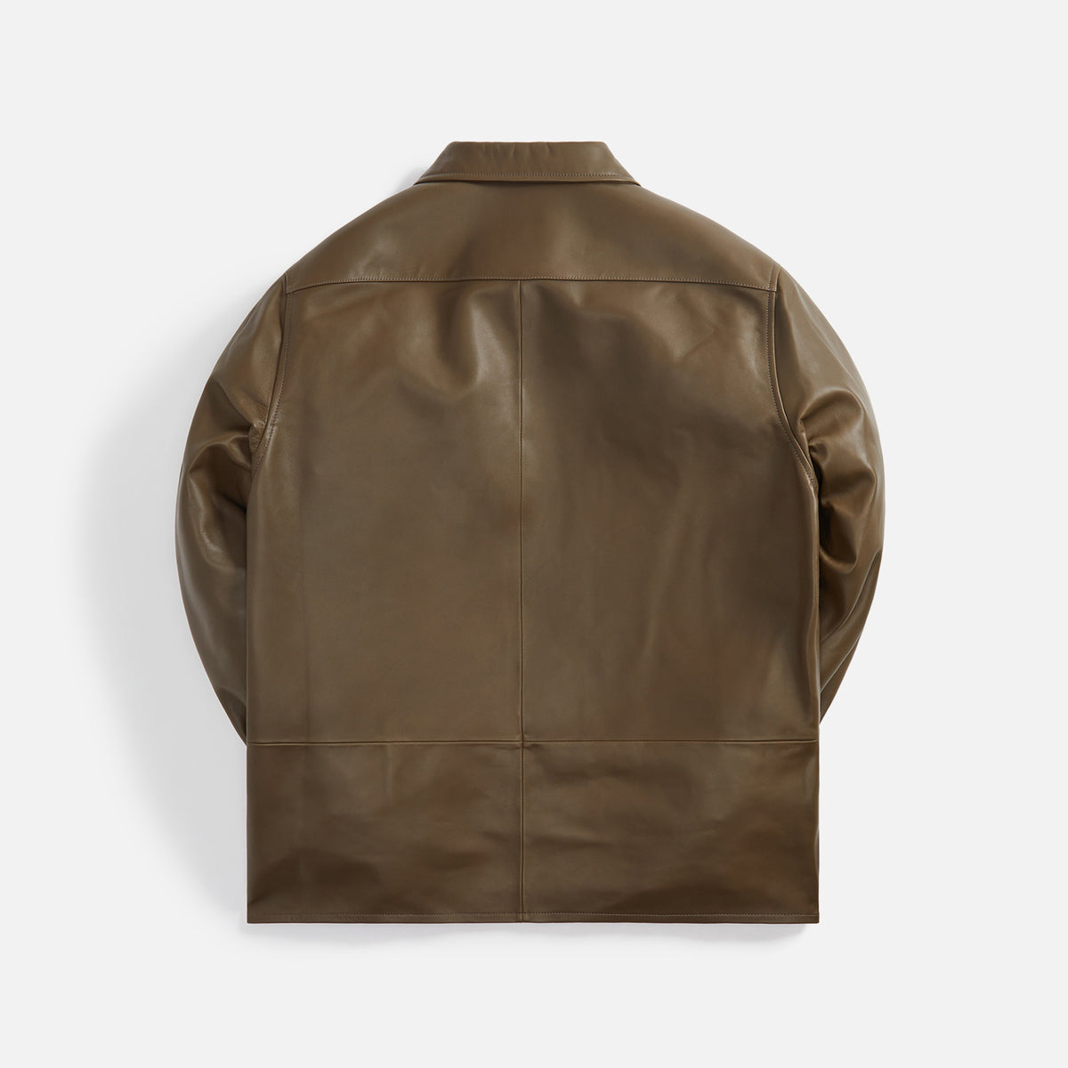Loewe Leather Zip Overshirt - Dark Olive Green