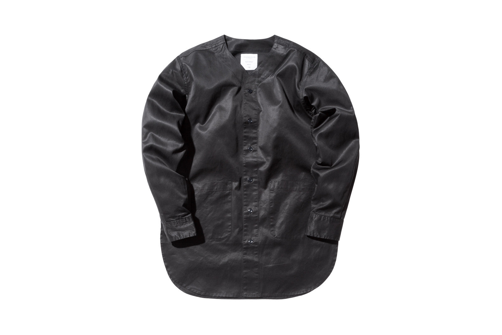 Maiden Noir Collarless Shirt Coat - Black