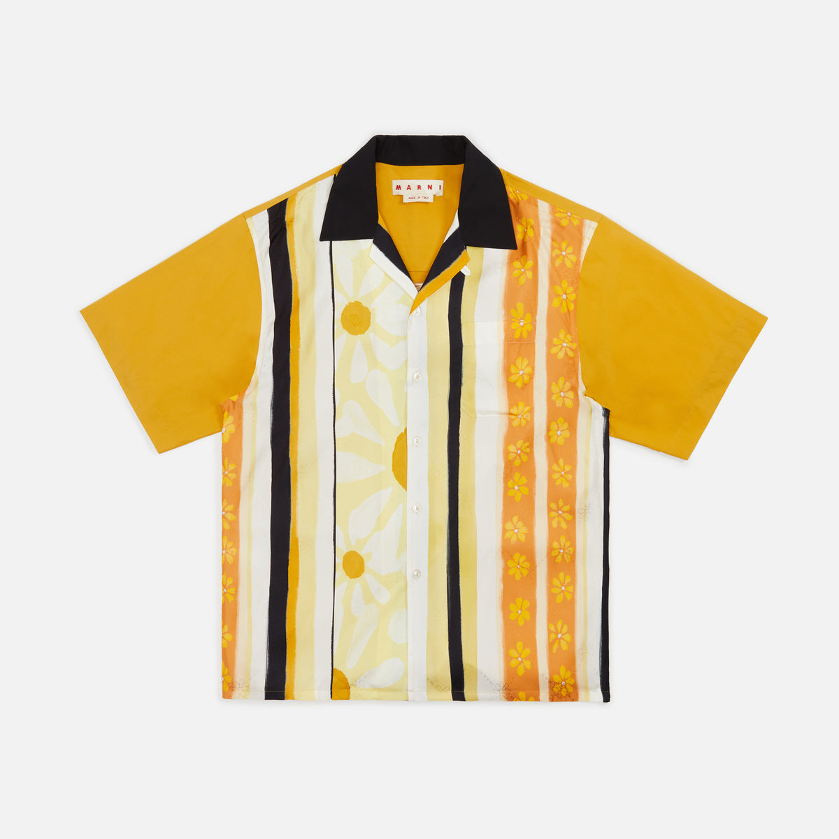 Marni Patchwork Viscose Jacquard Shirt - Gold