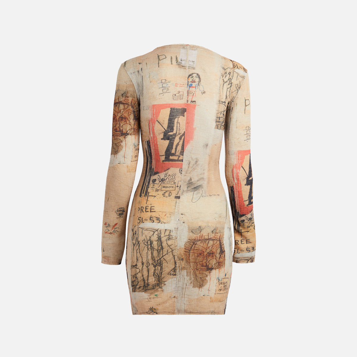 MISBHV Basquiat Edition Big Shoes Mini Dress - Beige