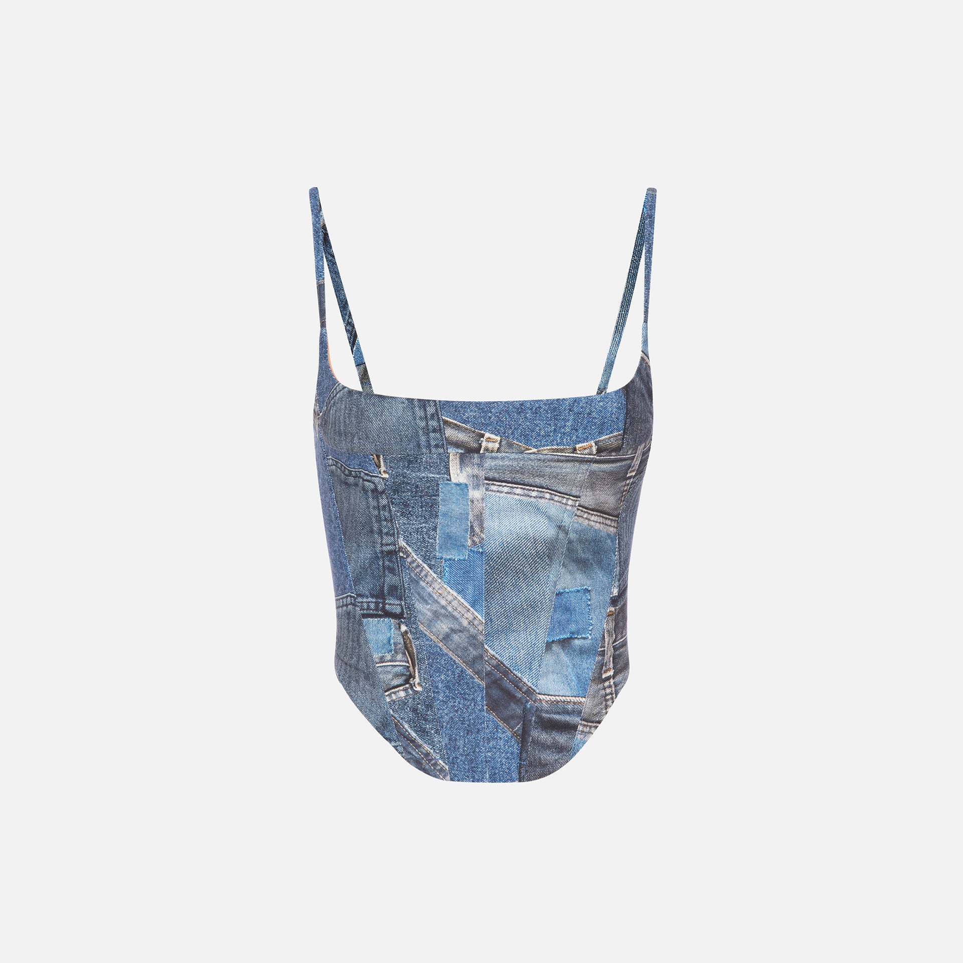 Miaou Venus Corset Top - Denim Print