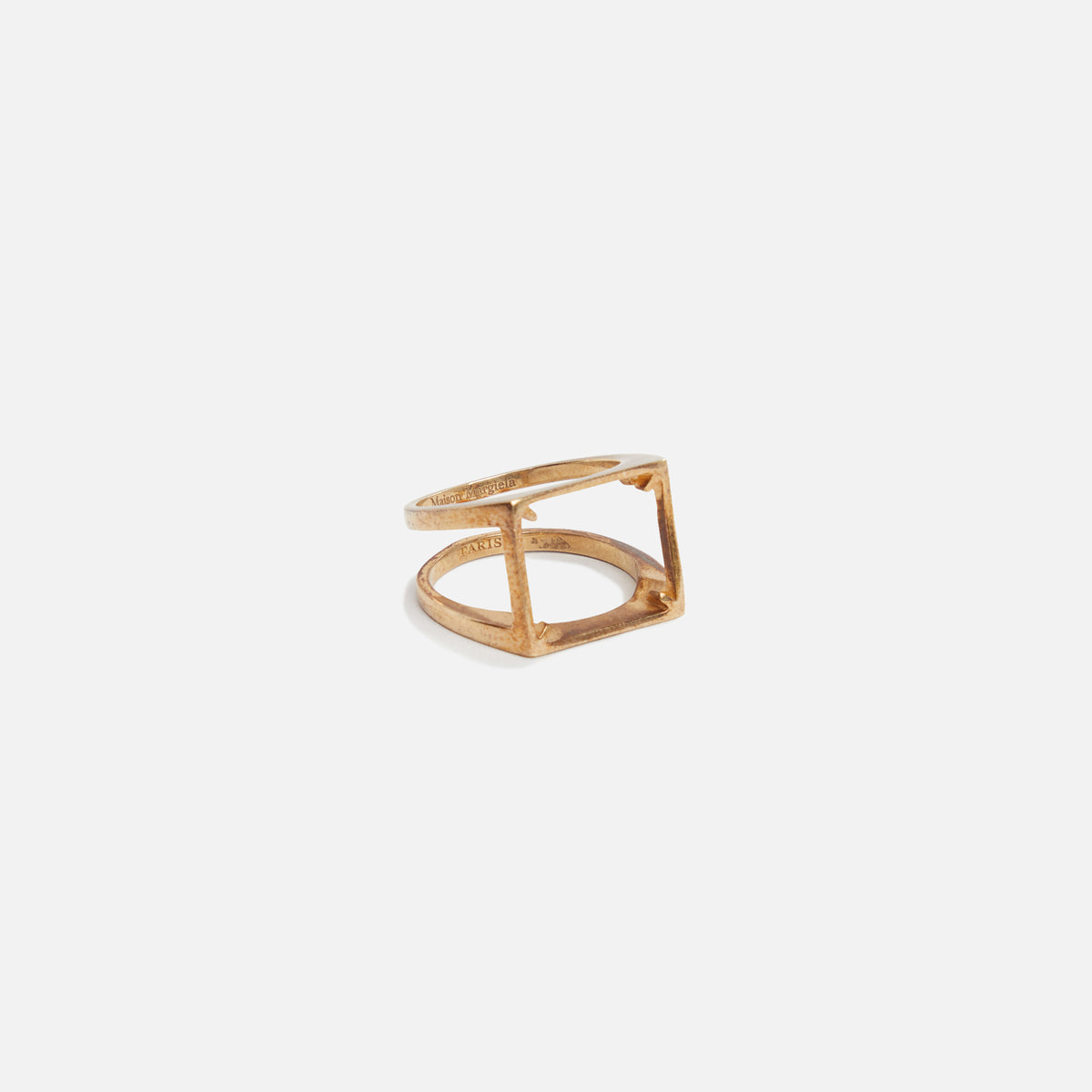 Margiela Cut Out Square Signet Ring - Gold