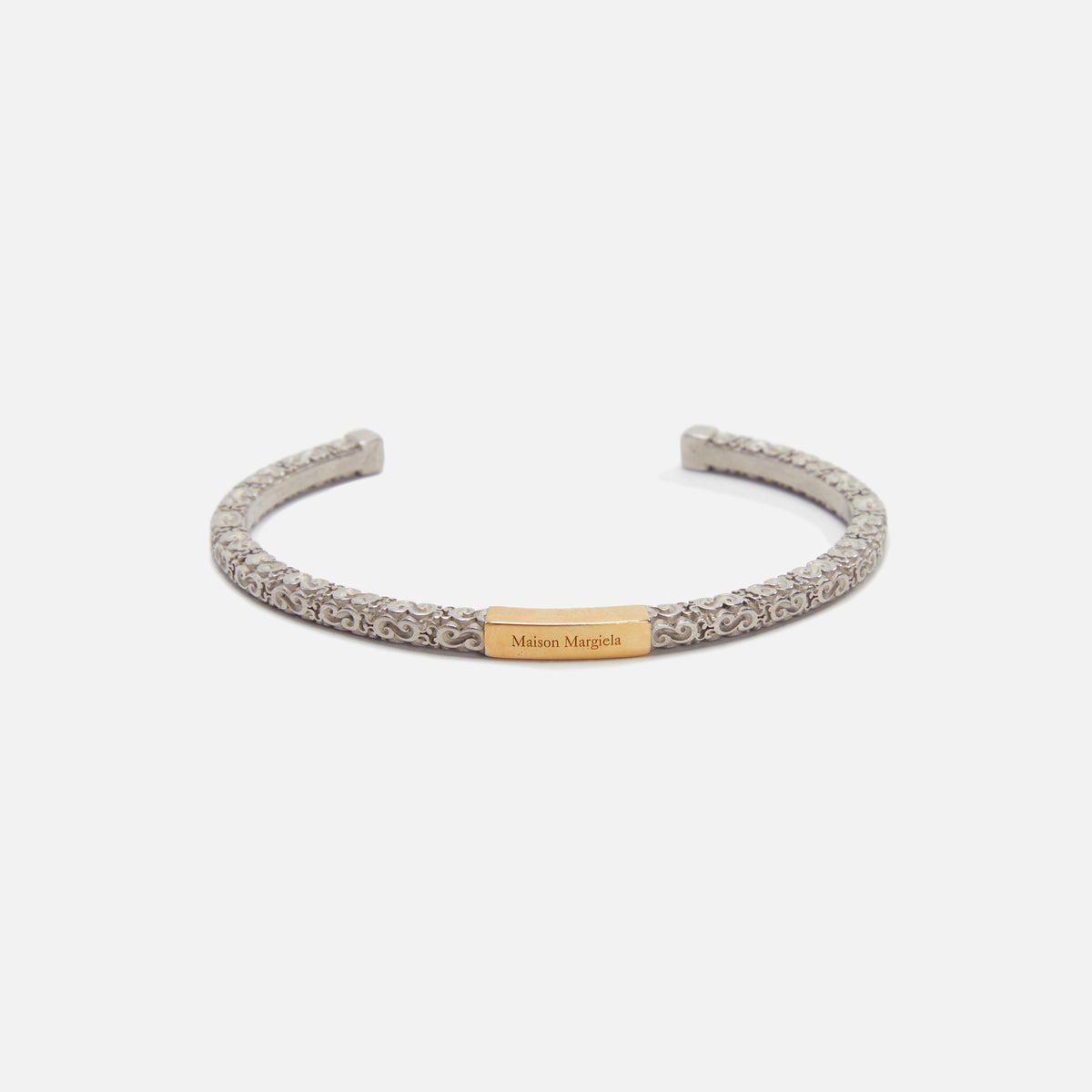 Margiela Intricate Carved Cuff Bracelet - Silver