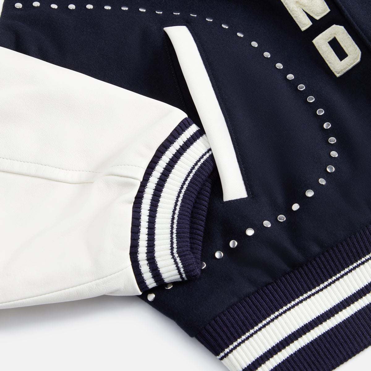 Wales Bonner Ascend Varsity Jacket - Navy / Ivory