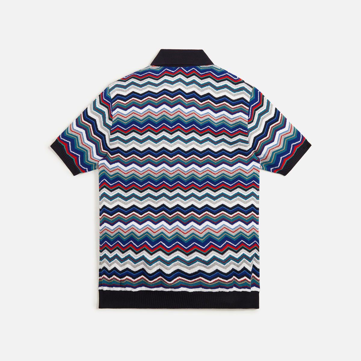 Missoni Zig Zag Short Sleeve Polo - Bianco Ottanio Grigio Bluet