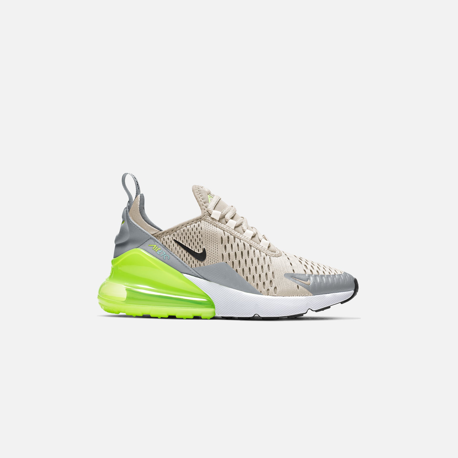 Nike Grade School Air Max 270  - Light Bone / Black / Volt / Particle Grey