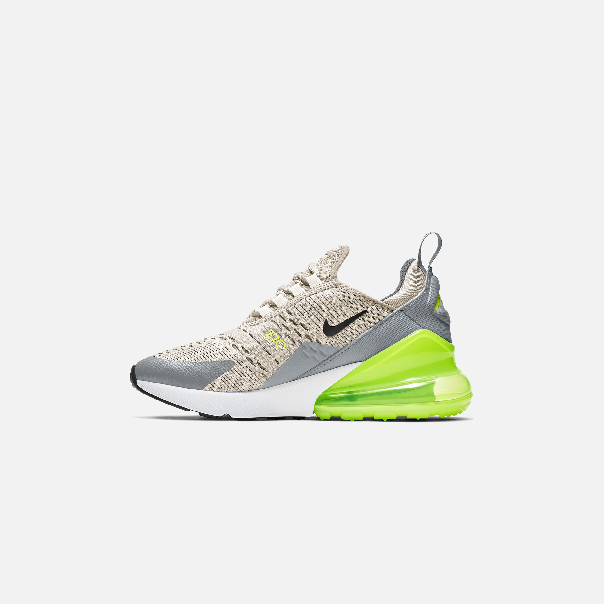 Nike Grade School Air Max 270  - Light Bone / Black / Volt / Particle Grey