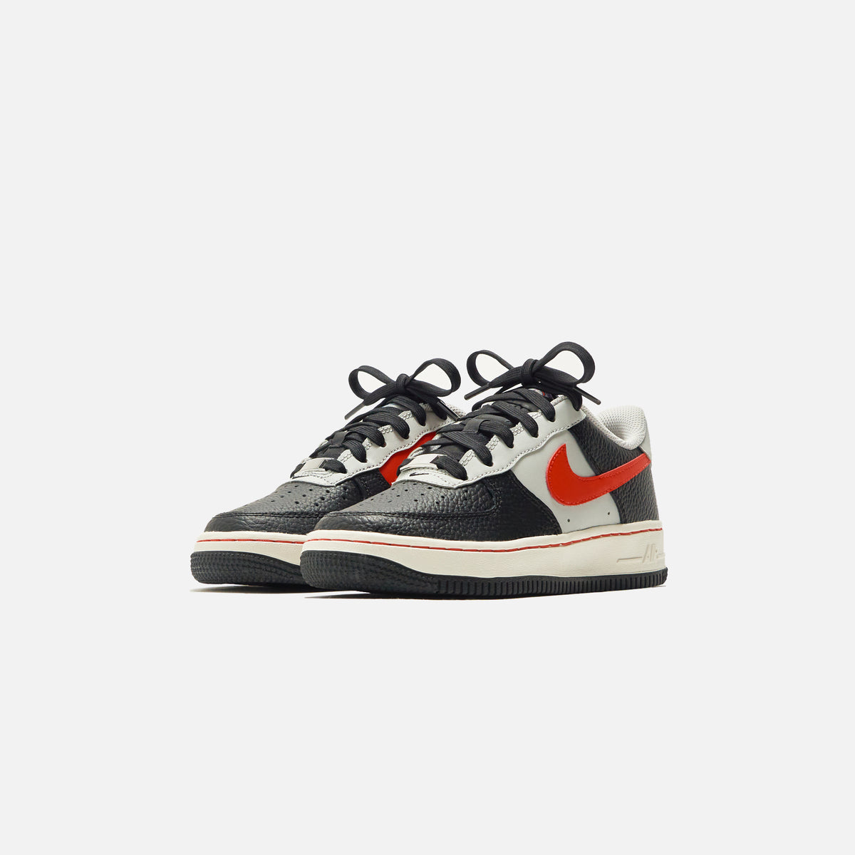 Nike Grade School Air Force 1 Emb - Black / Chile Red / Grey Fog
